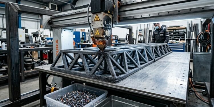 Engenheiros do MIT projetam treliças de piso impressas em 3D a partir de plástico reciclado em apenas 13 minutos por peça, suportando mais de 1.800 quilos