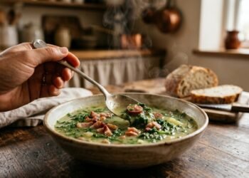 A receita de caldo verde para aquecer nesse inverno