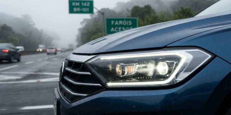 Motoristas que desrespeitam a Lei do Farol em 2026 podem receber multa de R$ 130,16