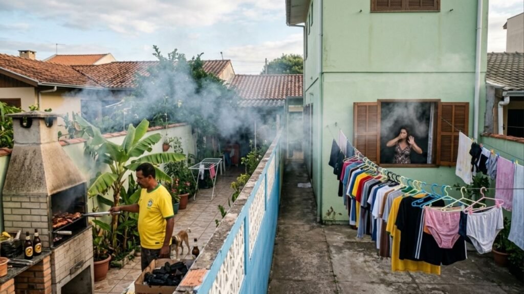 A partir de agora, os vizinhos que instalarem churrasqueira jogando fumaça excessiva direto na casa ao lado precisam adequar a saída ou podem sofrer ação judicial