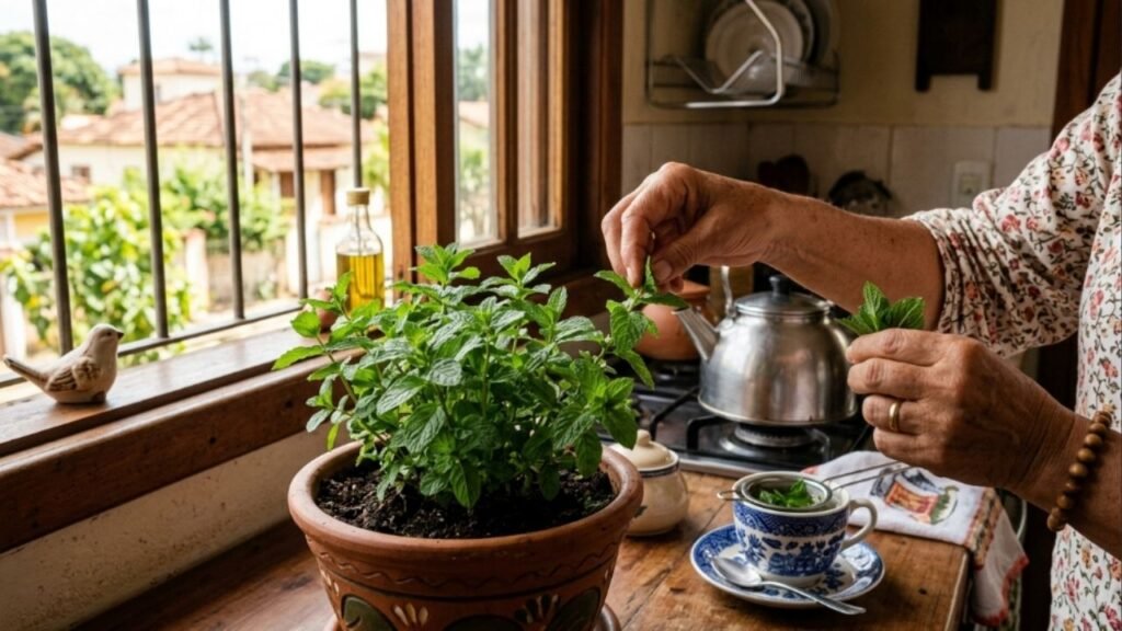 As 5 plantas aromáticas que sua mãe vai amar e tem como fazer chás calmantes colhendo as folhas direto do vaso