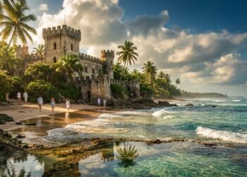 Essa vila baiana abriga o único castelo medieval das Américas e praias com águas azuis como o Caribe