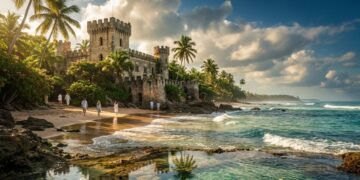 Essa vila baiana abriga o único castelo medieval das Américas e praias com águas azuis como o Caribe