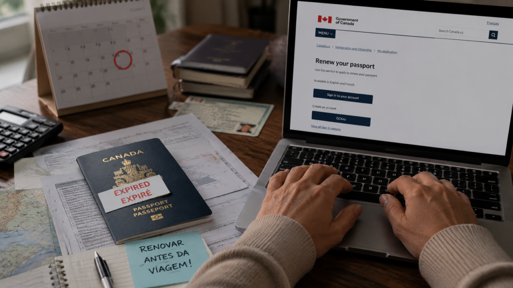 Renovação do passaporte canadense online exige atenção aos prazos