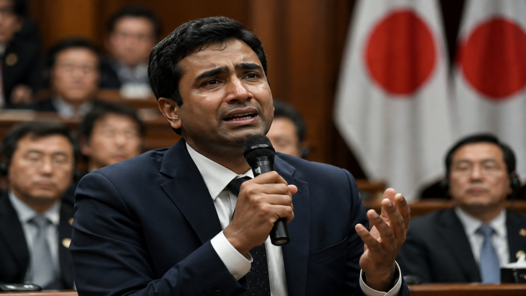 Ele chorou no parlamento após receber ordem para deixar o Japão
