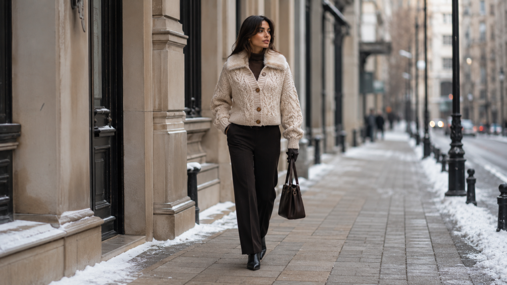 O cardigan vintage mais elegante do inverno já aparece nos street styles