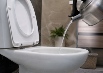 Jogar água quente no vaso