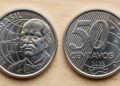 Colecionadores fazem alerta sobre moeda de 50 centavos de 2002 que pode valer até R$ 200