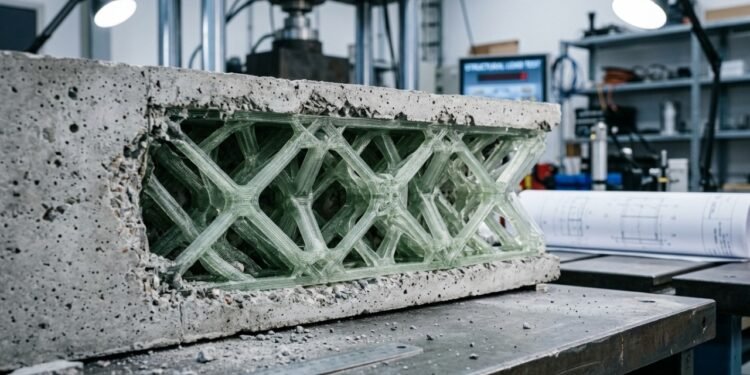 Pesquisadores da Universidade de Sharjah desenvolvem reforços plásticos 3D que atingem 80% da resistência do aço no concreto