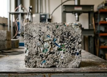 Pesquisadores conseguem produzir concreto mais sustentável substituindo até 5% da areia por resíduos como cascas de arroz, plástico e pneus