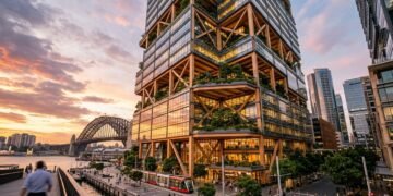 Sydney irá duplicar o recorde atual, ostentando o arranha-céu híbrido de madeira mais alto do mundo, com 183 metros e 39 andares