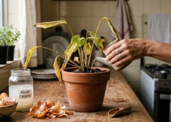 Plantas fracas podem reagir rápido com fertilizantes naturais feitos na cozinha