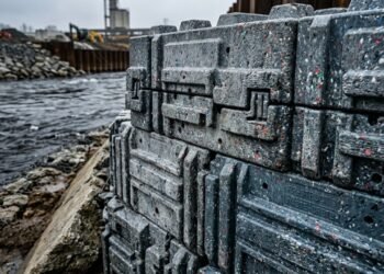 Startup coreana apresenta blocos estruturais feitos de plástico 100% reciclado, mais resistentes que o concreto, para áreas sujeitas a inundações