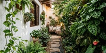 Jardim lateral pode virar um espaço bonito e acolhedor com escolhas simples
