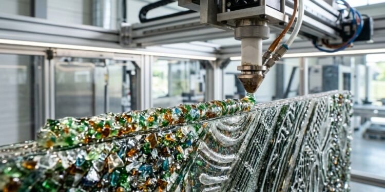 Startup americana transforma resíduos de vidro em revestimentos de parede e azulejos usando impressão 3D com até 95% de vidro reciclado
