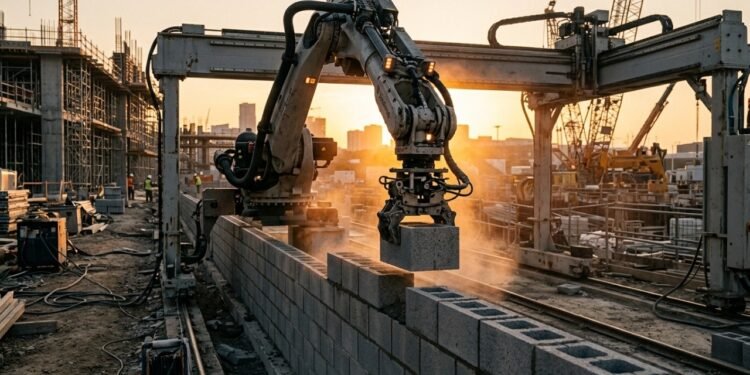 O robô de construção mais avançado do mundo conclui testes de fábrica, assenta até 360 blocos por hora e promete acelerar a construção de casas