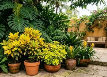 Plantas de folhas amarelas que não estão doentes e deixam o jardim mais iluminado