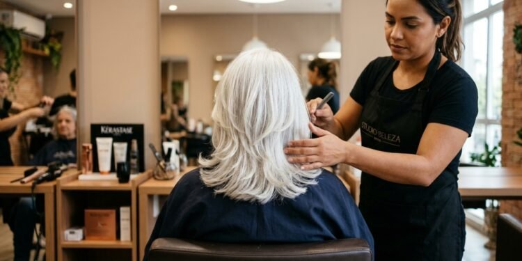 Cabelos brancos incríveis ficam mais bonitos com cortes certos e cuidados simples