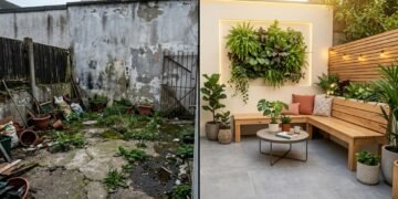 Transformei um quintal largado em um espaço incrível sem gastar muito e o antes e depois surpreende