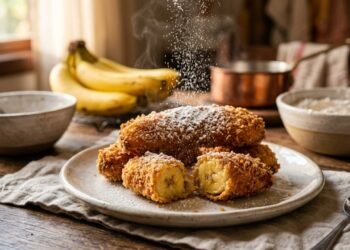 A forma correta de fazer bolinhos de banana empanados