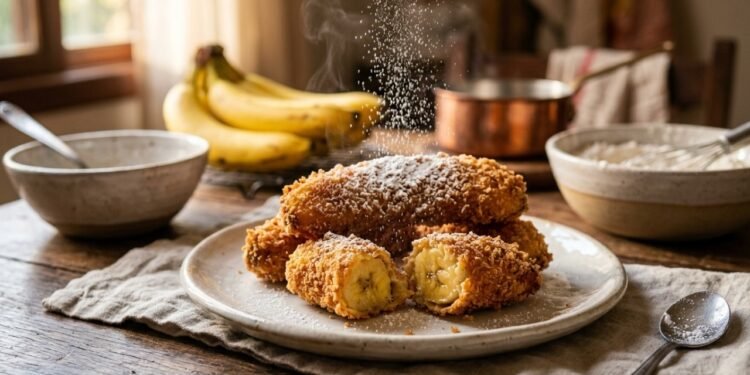 A forma correta de fazer bolinhos de banana empanados