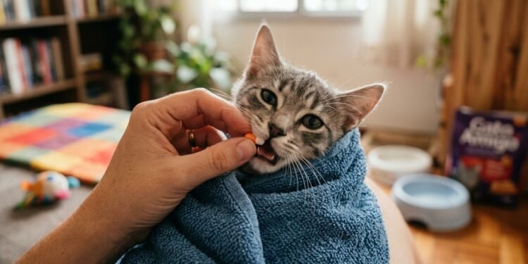 O truque simples para dar remédio a gato sem ser arranhado que veterinários ensinam