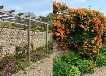 Adeus ao muro sem graça, a flor laranja que cobre muros com flores intensas e exige poucos cuidados