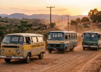 Esses veículos antigos enfrentavam barro, poeira e longas viagens pelo interior do Brasil