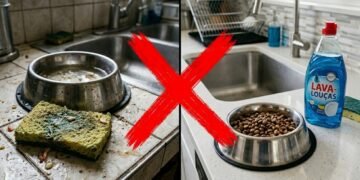 Nem esponja nem detergente: o jeito certo de limpar o pote de água do seu cachorro