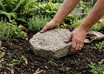 Pedras bonitas para jardim usando garrafas velhas e cimento