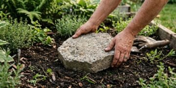 Pedras bonitas para jardim usando garrafas velhas e cimento
