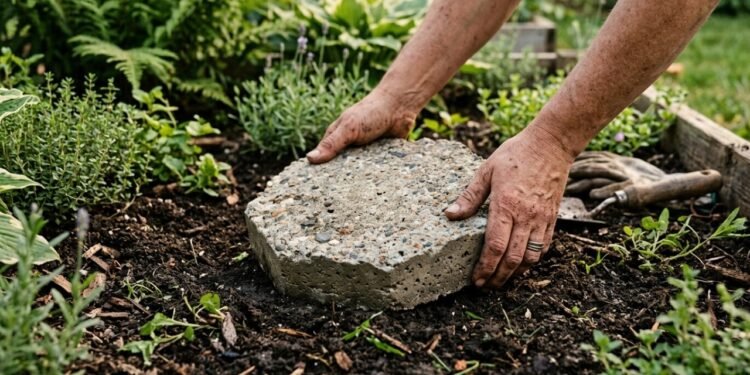 Pedras bonitas para jardim usando garrafas velhas e cimento