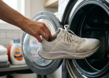 O jeito certo de colocar tênis na máquina para evitar danos e prolongar a vida útil