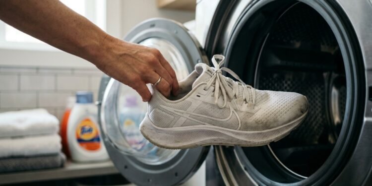 O jeito certo de colocar tênis na máquina para evitar danos e prolongar a vida útil