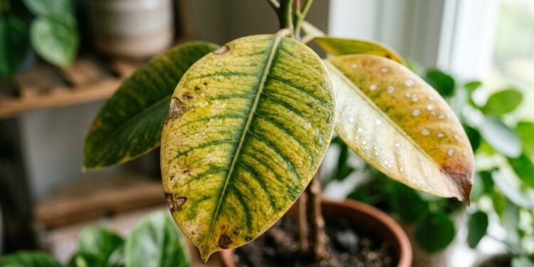 Se as folhas da sua planta estão assim, este truque com vinagre branco pode ajudar rapidamente