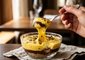 A sobremesa com chocolate que fica pronto rápido e impressiona pelo sabor