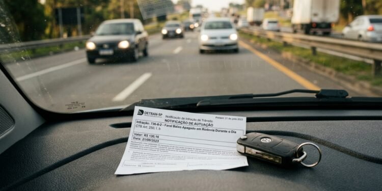 Motoristas podem levar multa de R$ 130 e 4 pontos na CNH com regra do farol já em vigor