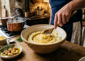 Os franceses concordam que adicionar alho confitado deixa o purê de batatas muito mais saboroso