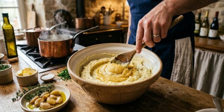 Os franceses concordam que adicionar alho confitado deixa o purê de batatas muito mais saboroso