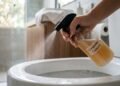 Borrifar vinagre ao redor do vaso sanitário: por que é recomendado e para que serve