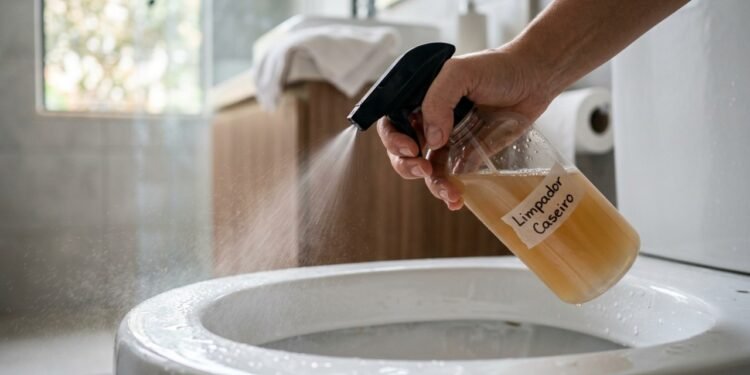 Borrifar vinagre ao redor do vaso sanitário: por que é recomendado e para que serve