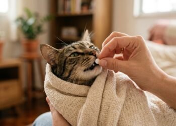 O truque prático para dar remédio a gato sem sair machucado