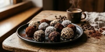 A receita fácil de trufas sem forno que mistura café, cacau e aveia está fazendo sucesso