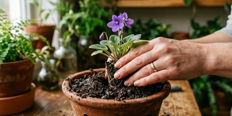 Qual o tamanho e tipo ideal de vaso para plantar a violeta