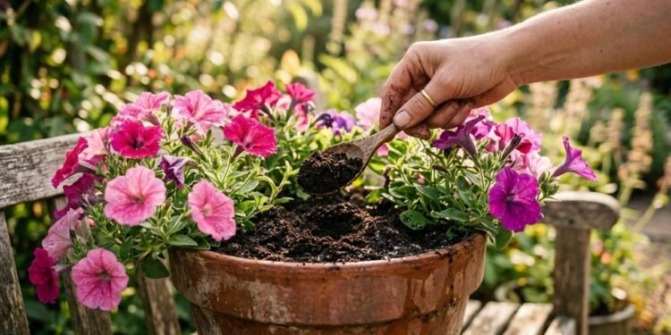 Esses fertilizantes caseiros podem ajudar suas petúnias a florescerem mais e com cores mais intensas