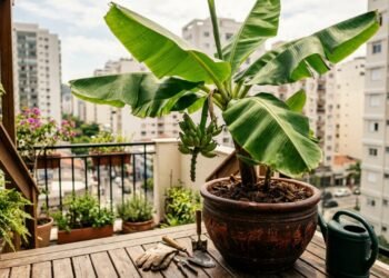 Essa fruta tropical produz cachos impressionantes mesmo em casas sem jardins grandes
