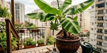 Essa fruta tropical produz cachos impressionantes mesmo em casas sem jardins grandes