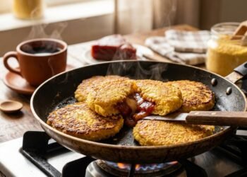 Com poucos ingredientes você prepara um bolinho de flocão delicioso direto na frigideira