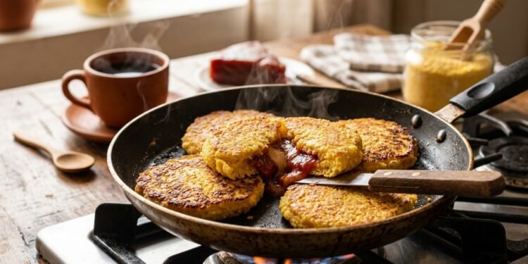 Com poucos ingredientes você prepara um bolinho de flocão delicioso direto na frigideira