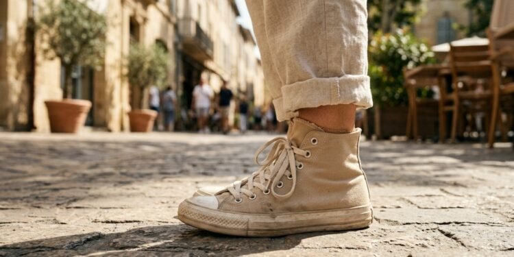 O tênis Converse com estampa elegante que combina perfeitamente com looks leves e sofisticados